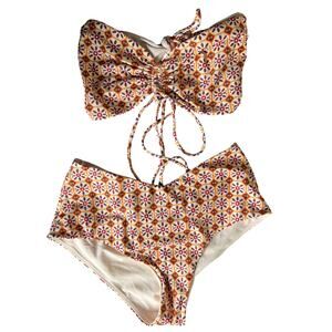 House of Harlow 1960 Multicolor Patterned Bikini